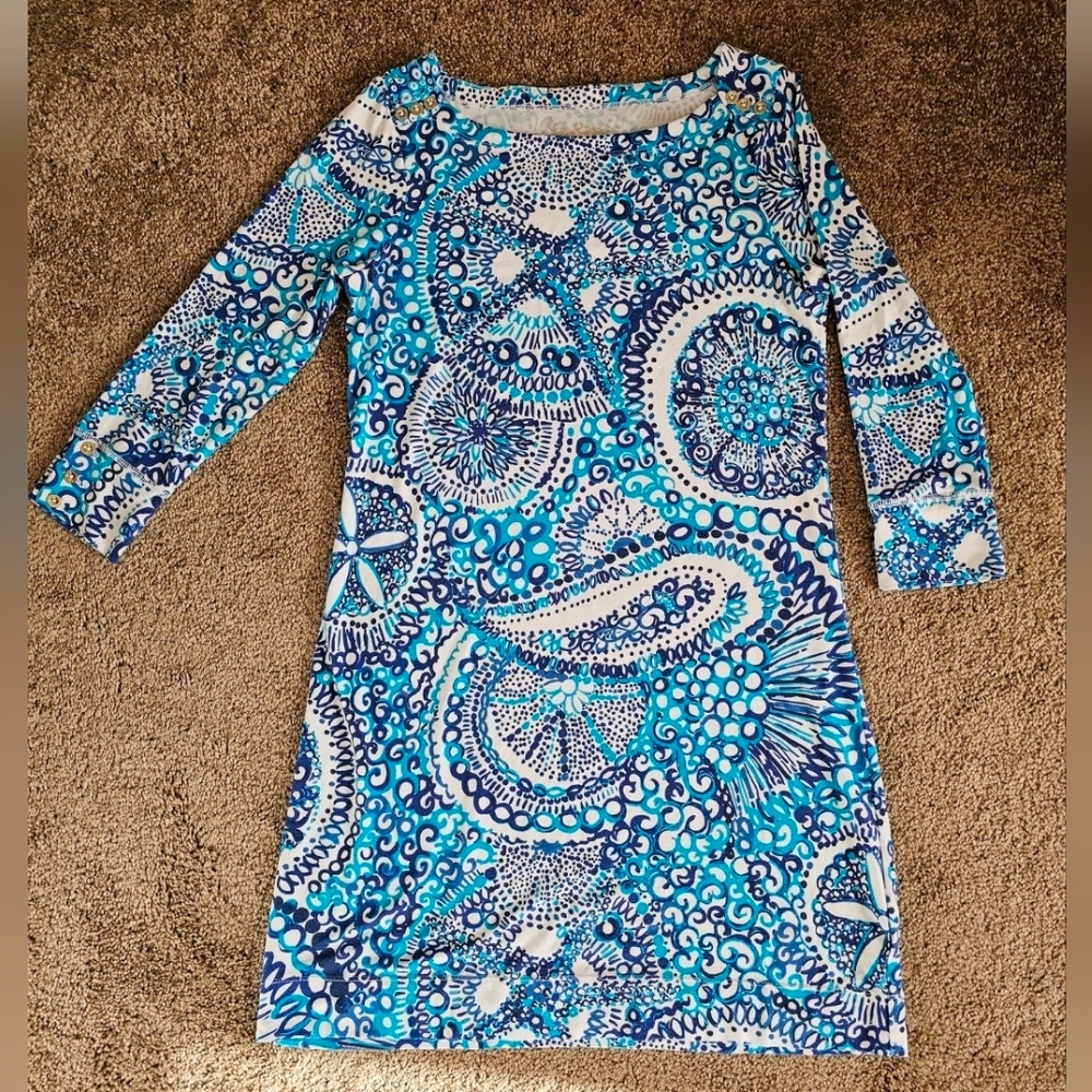 Lilly Pulitzer Blue & Turquoise Paisley Shift Dress